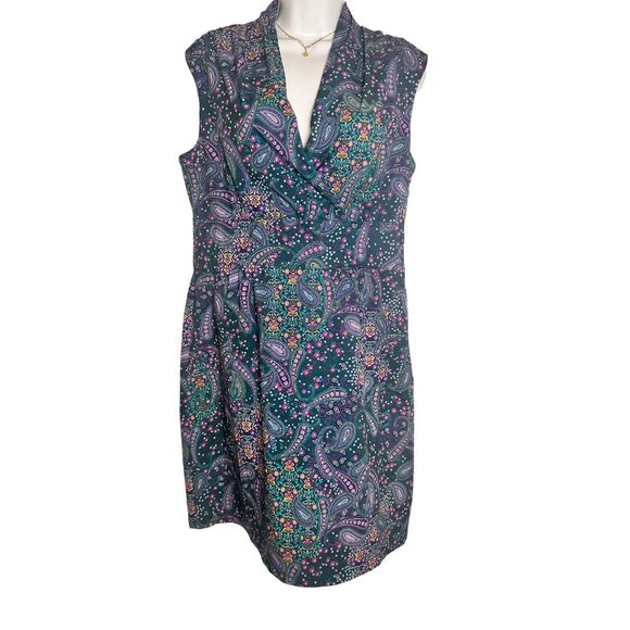 Athleta Dahlia Paisley Floral‎ Sleeveless Mini Dress Athletic Athleisure, Medium - Picture 1 of 8